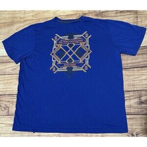 Nike Lebron James T Shirt He Who Conquers Endures Mens Size 2XL XXL Dri-Fit Blue